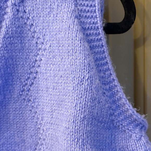 Lavender Knit Vest with Blue Buttons - Picture 5 of 7